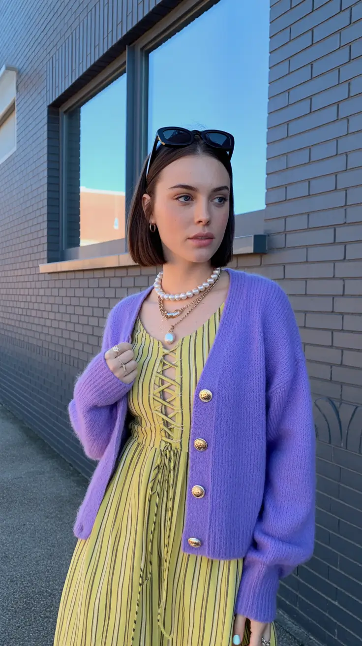 spring fashion outfits 2026 Sunlit Yellow Lavender Layers