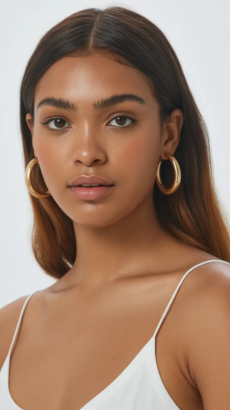 flawless spring hair color for brown skin 2026 Minimal Brunette With Light Face Framing