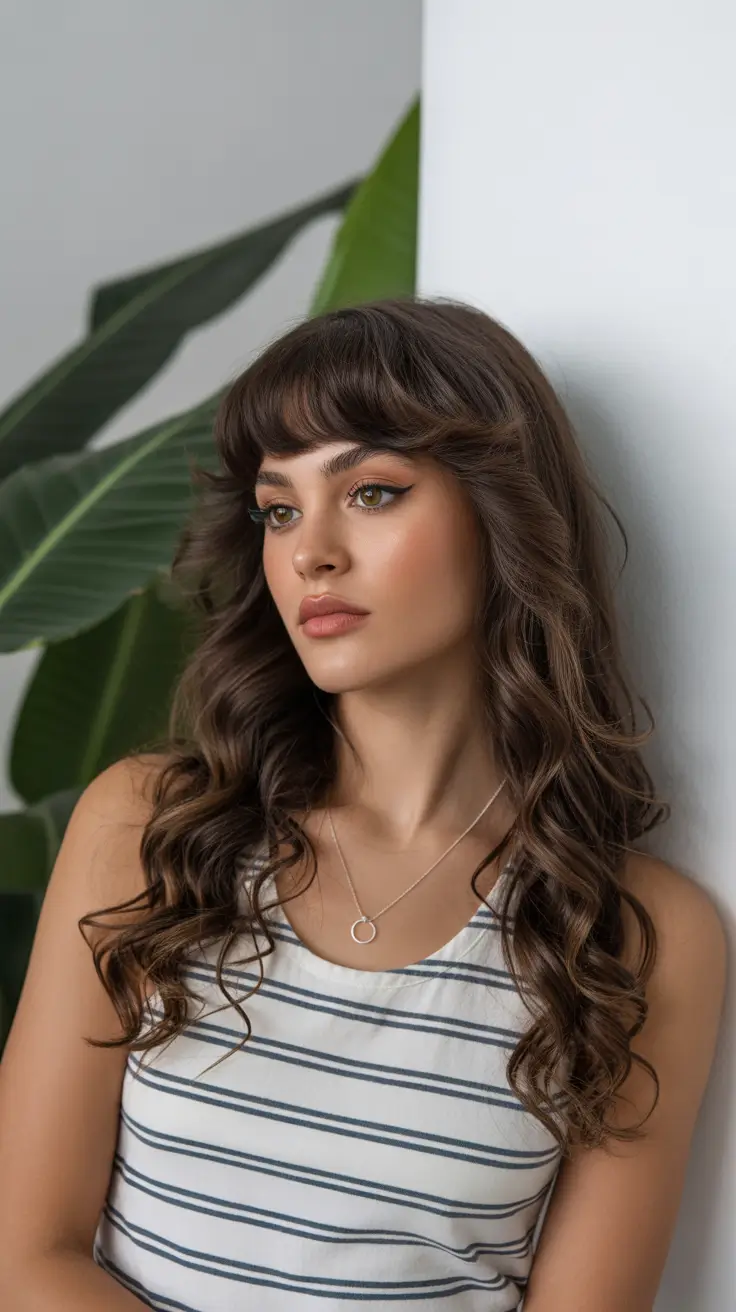 flawless spring hair color for brown skin 2026 Soft Fringe Layers With Neutral Balance