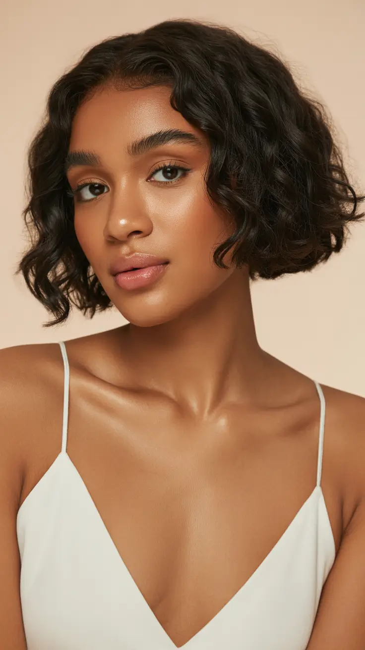 flawless spring hair color for brown skin 2026 Soft Curly Bob With Natural Spring Definition