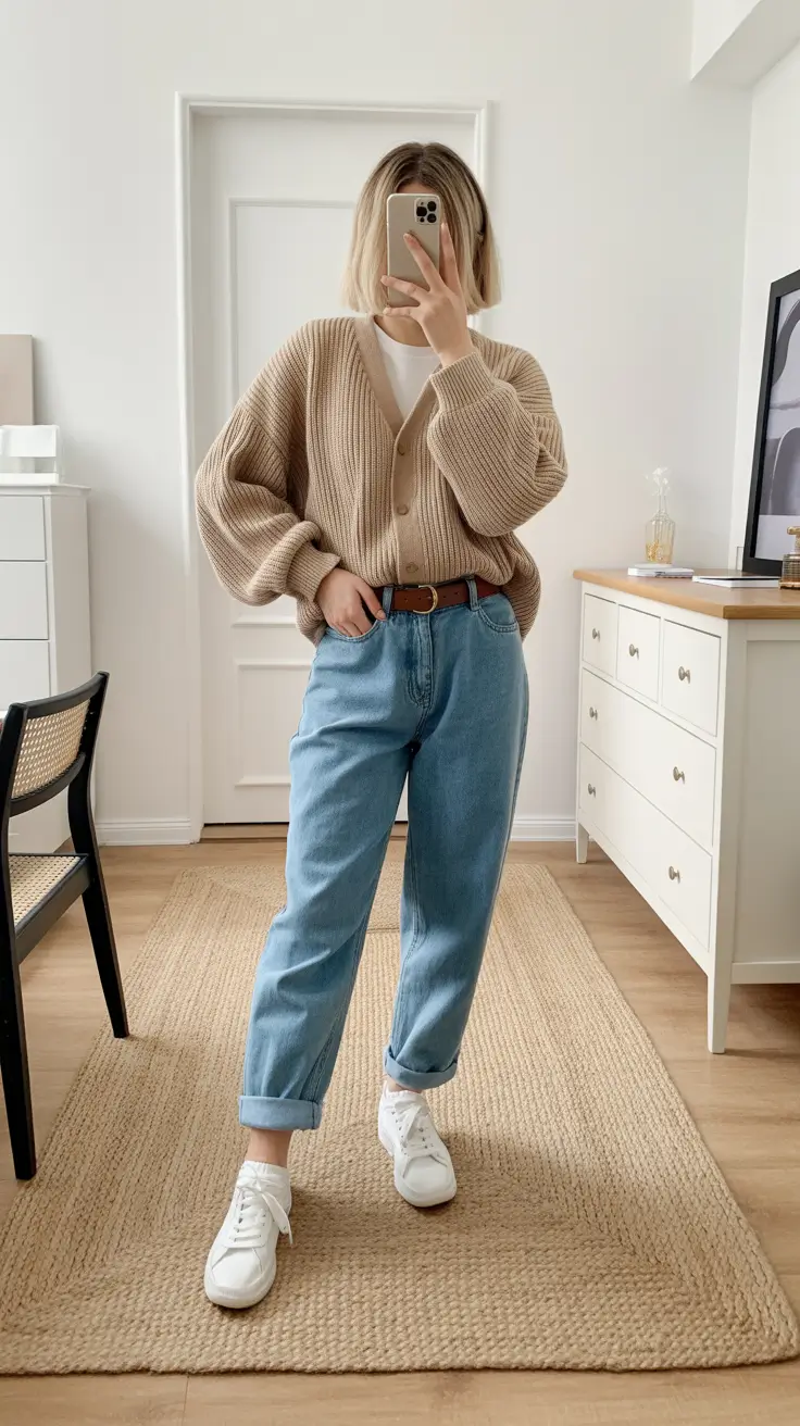 spring jeans outfit 2026 Natural Soft Layers for Early Spring Comfort