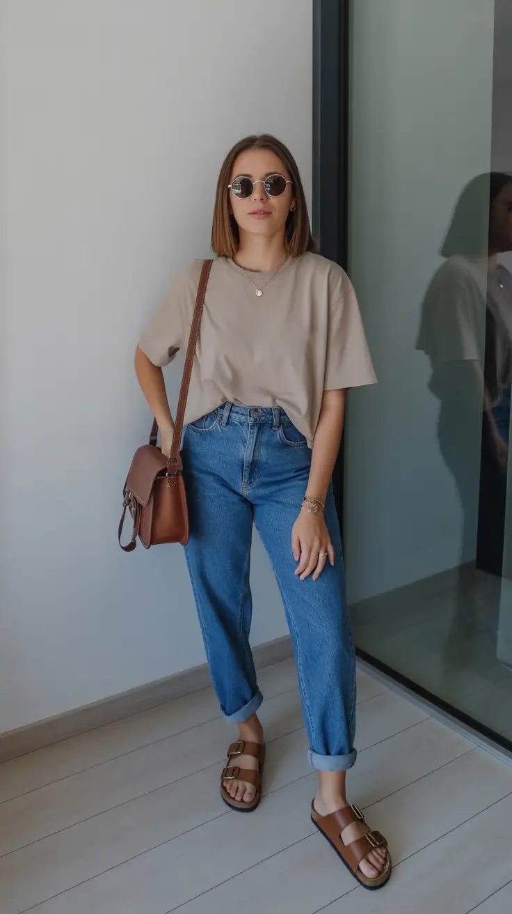 spring jeans outfit 2026 Timeless Neutrals With Deep-Blue Denim