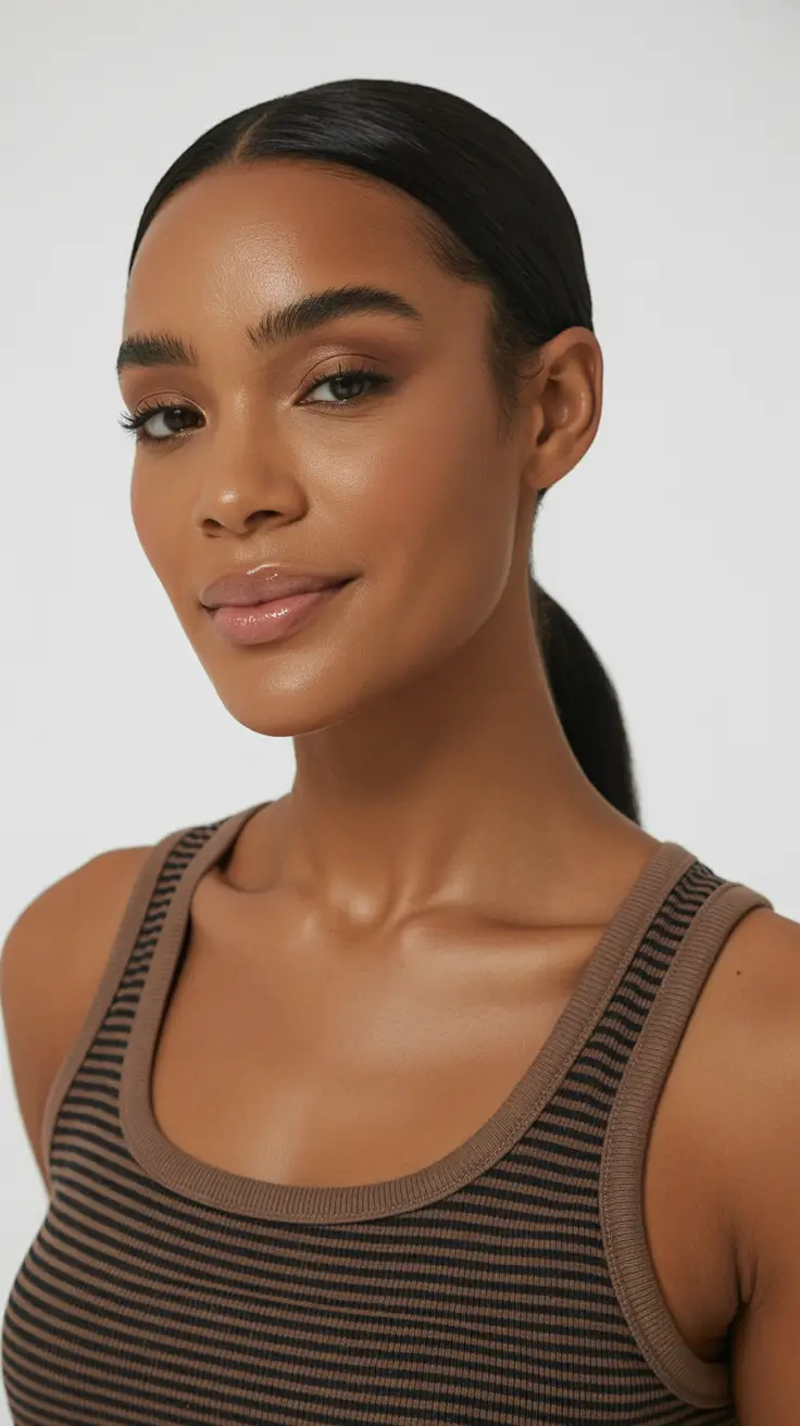 sophisticated spring hairstyle for black women 2026 Sleek Low Ponytail with a Clean Finish
