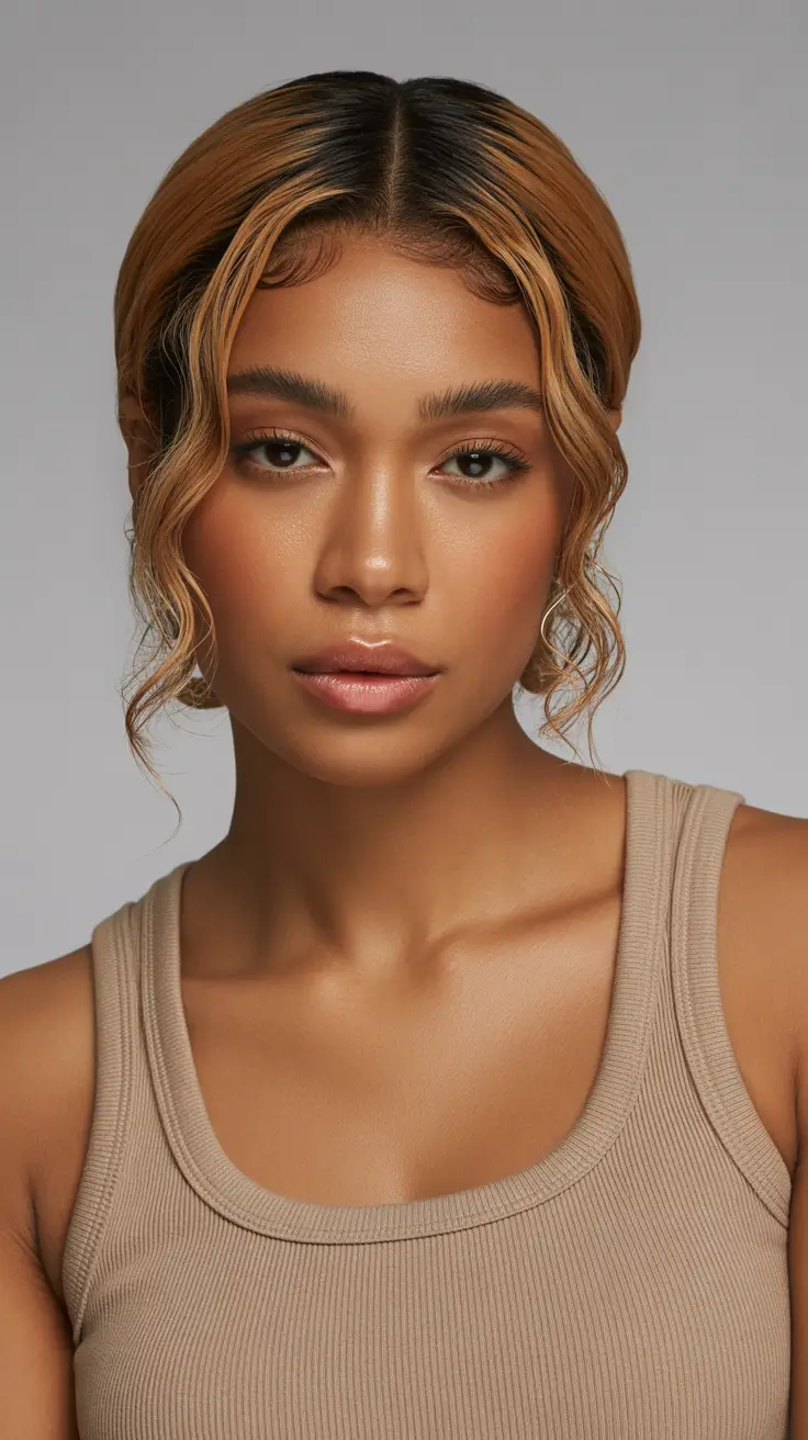 sophisticated spring hairstyle for black women 2026 Soft Updo with Face-Framing Tendrils