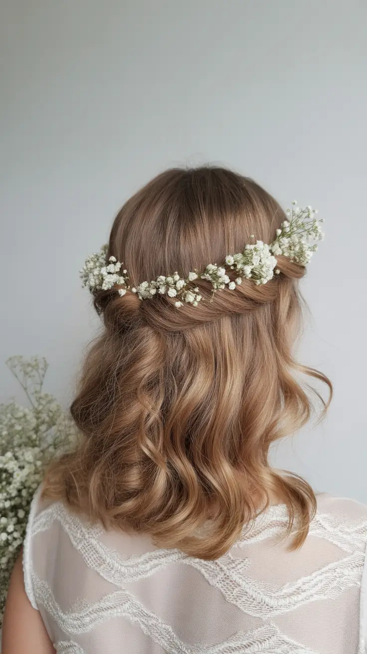 vintage spring wedding hairstyle 2026 Soft Twisted Blossoms for a Romantic Spring Aura