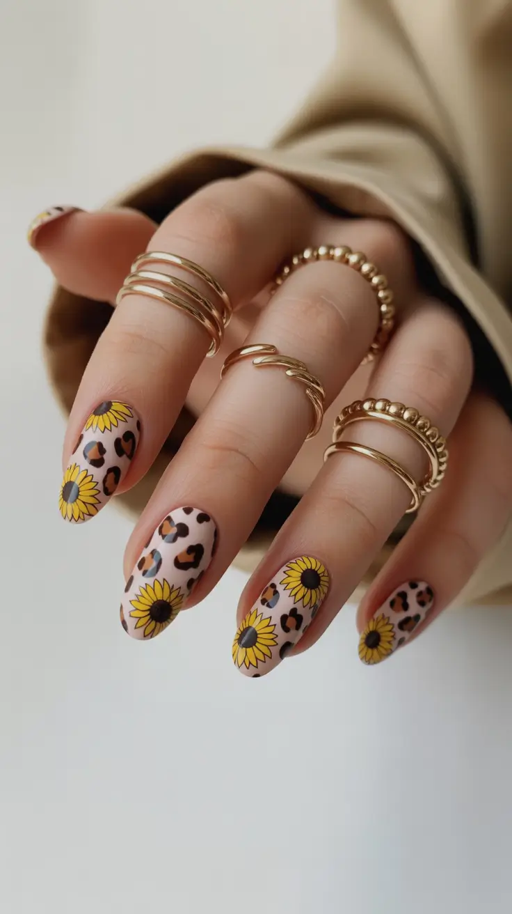 amazing spring almond nails 2026 Sunflower Almond Nails With a Bold Spring Statement
