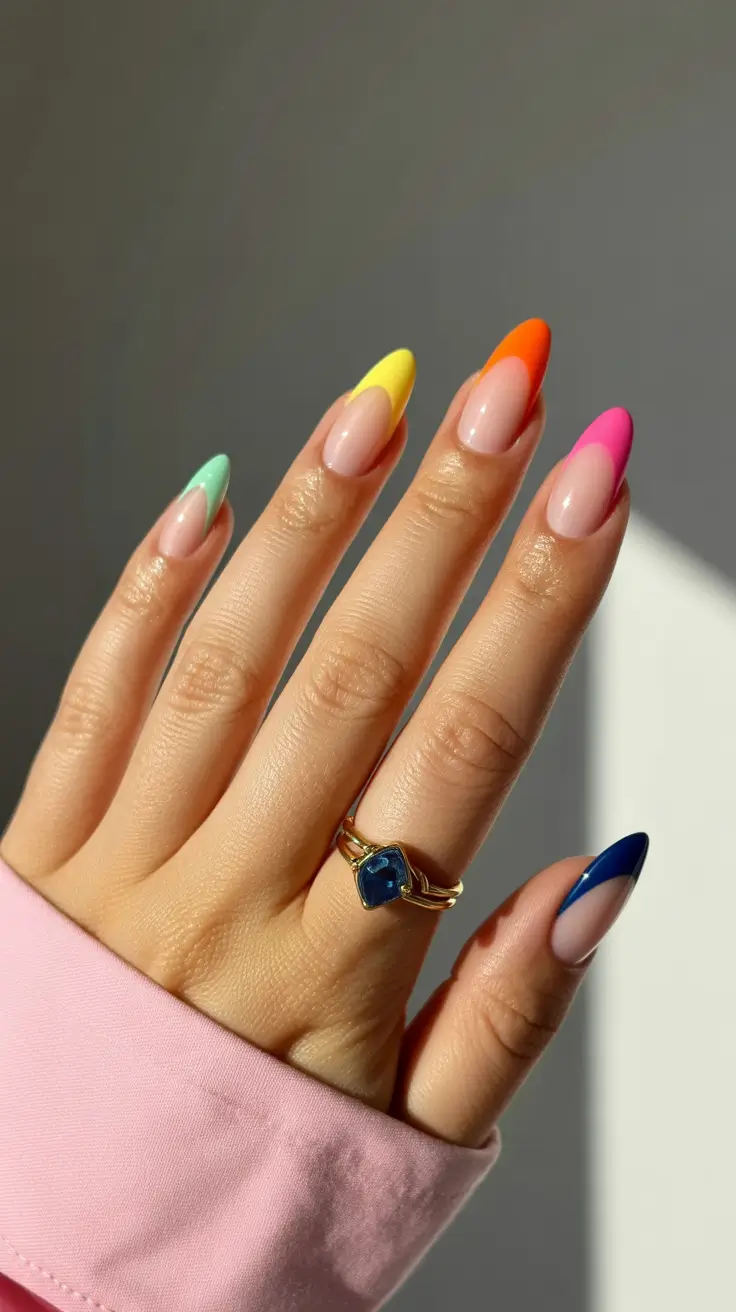 amazing spring almond nails 2026 Color-Pop Almond Tips for a Bright Spring Mood