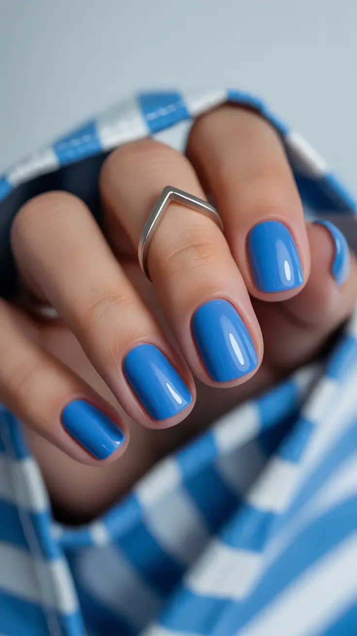 best summer nail colors ideas 2026 Sky Blue Soft Square for Effortless Casual Chic