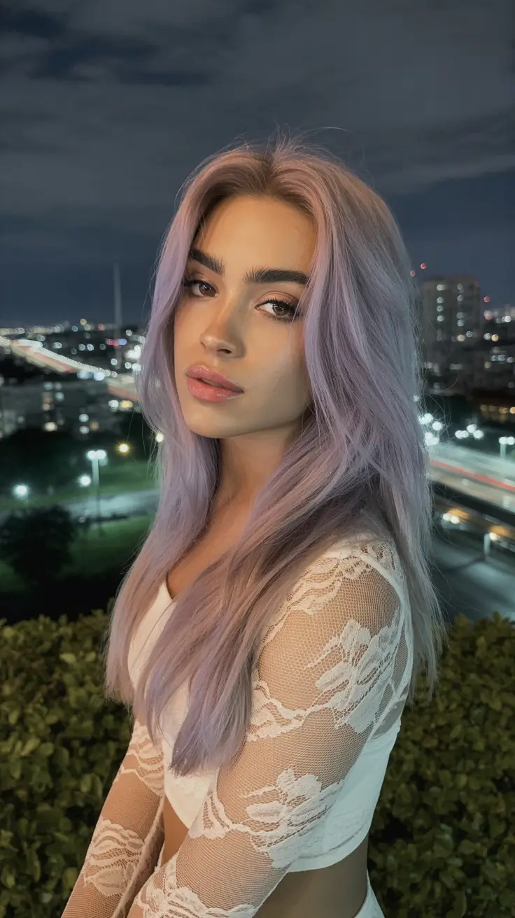 spring hair color for tan skin Lavender Haze for Warm Tan Skin