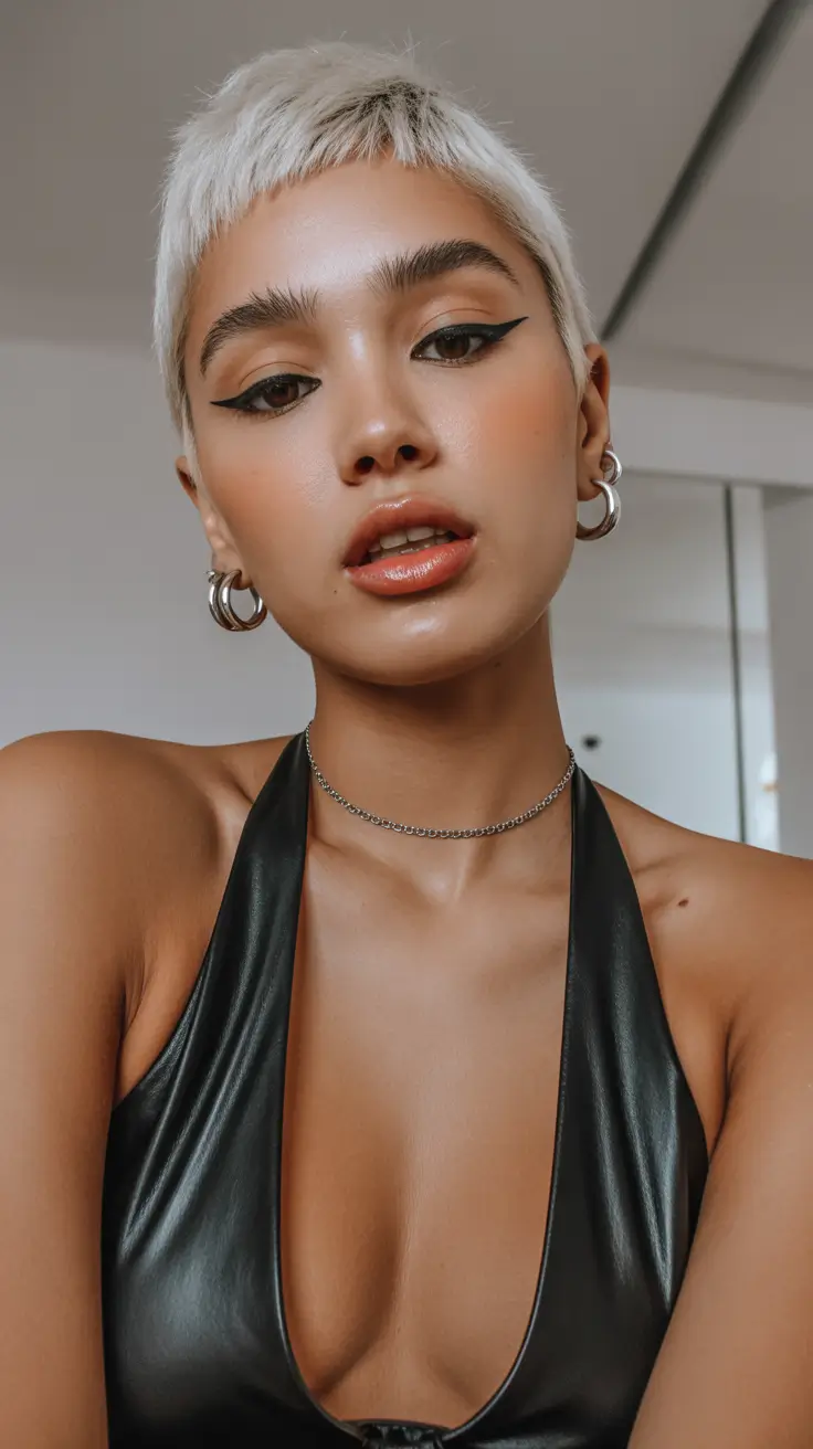 spring hair color for tan skin Modern Platinum Buzz for Neutral Tan Skin