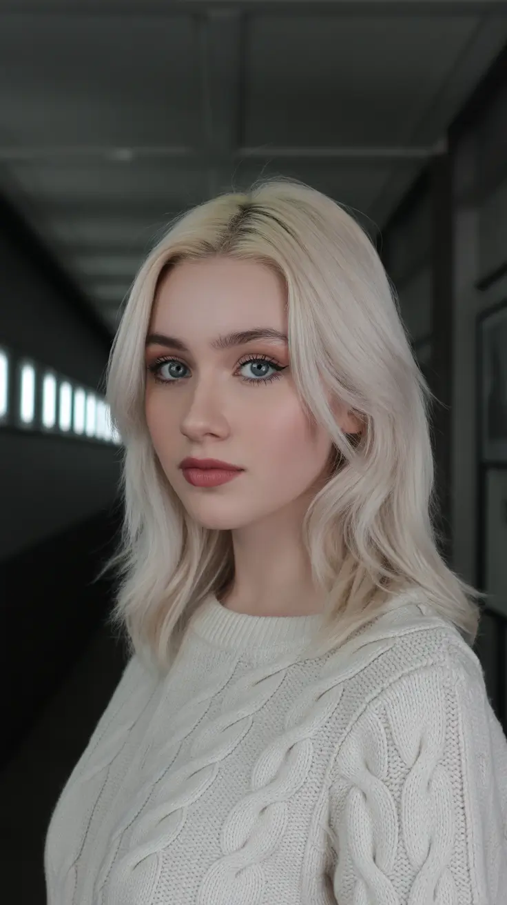 spring hair color blonde platinum waves shoulder length