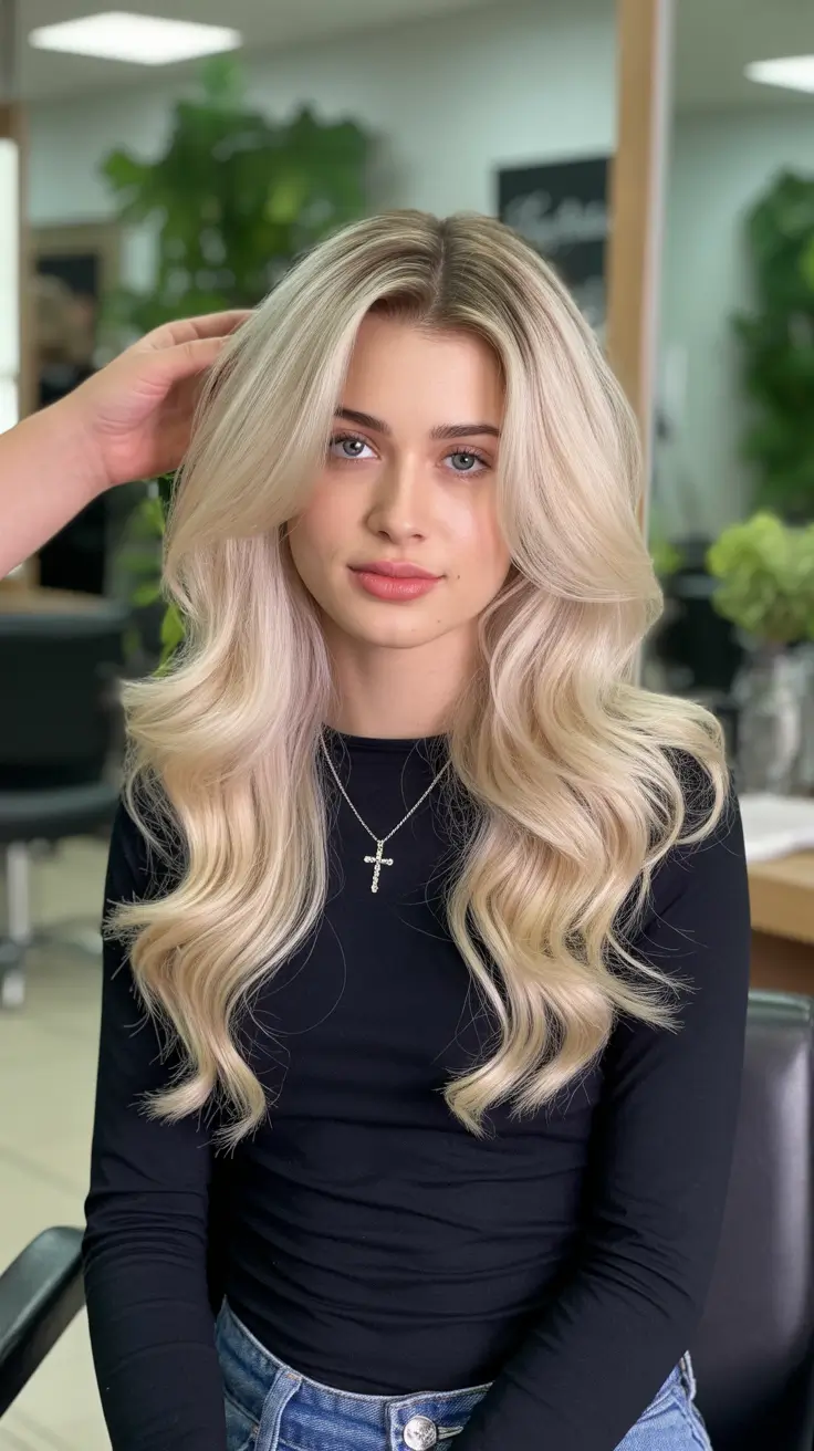 spring blonde hair color ideas layered dimensional blonde waves