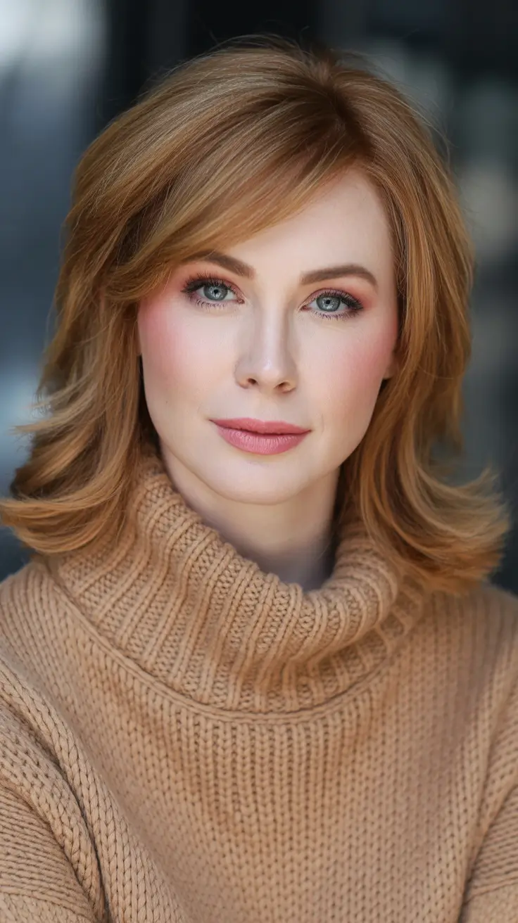 spring haircuts 2026 Elegant Feathered Auburn Layers