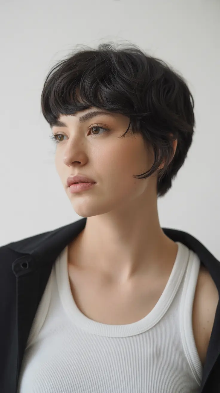 spring haircuts 2026 Modern Pixie with Soft Fringe