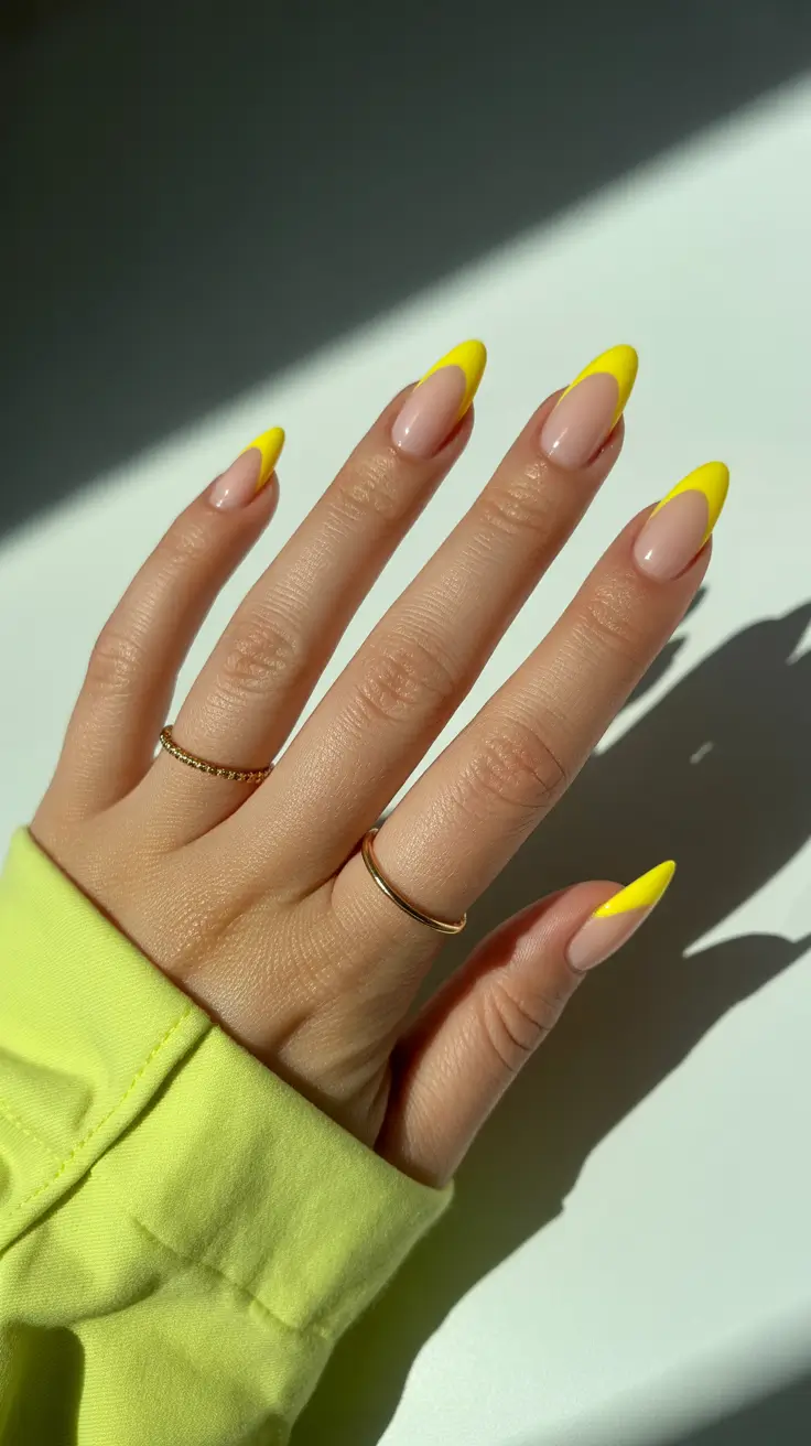 elegant yellow spring nails in 2026 modern french