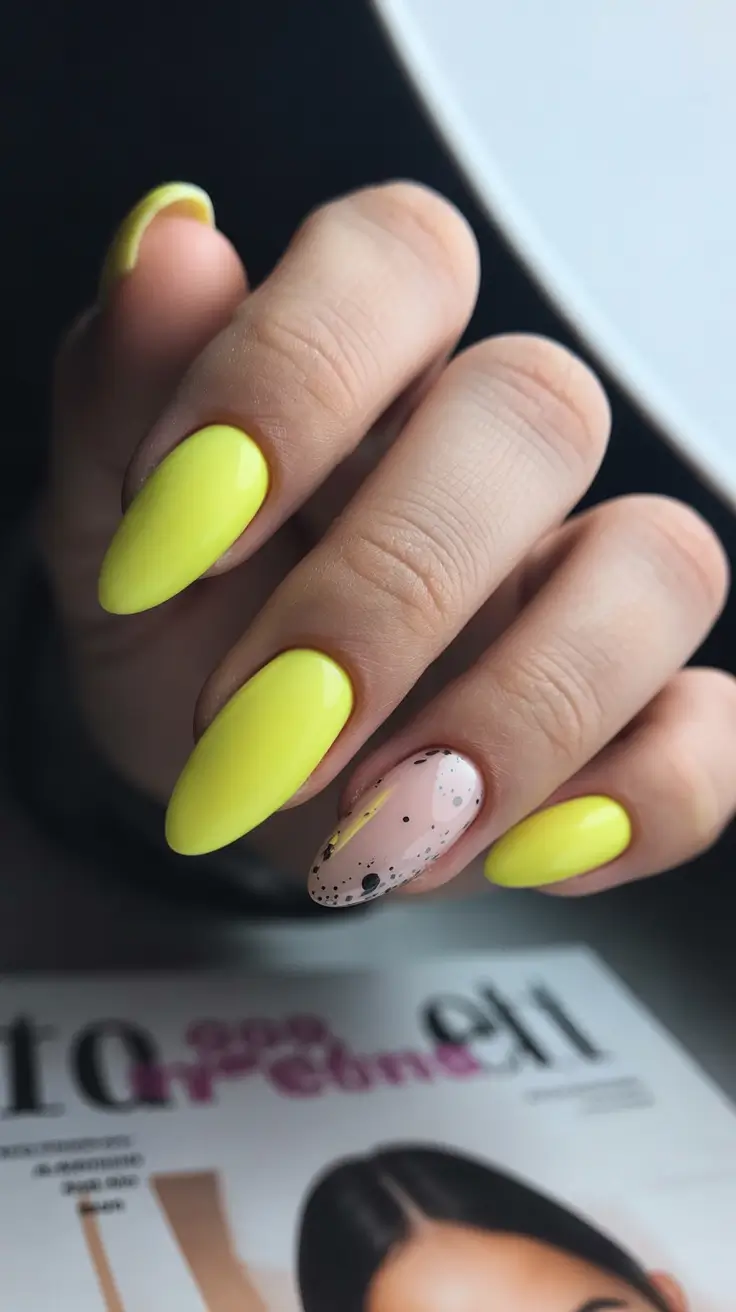 elegant yellow spring nails in 2026 lemon almond art