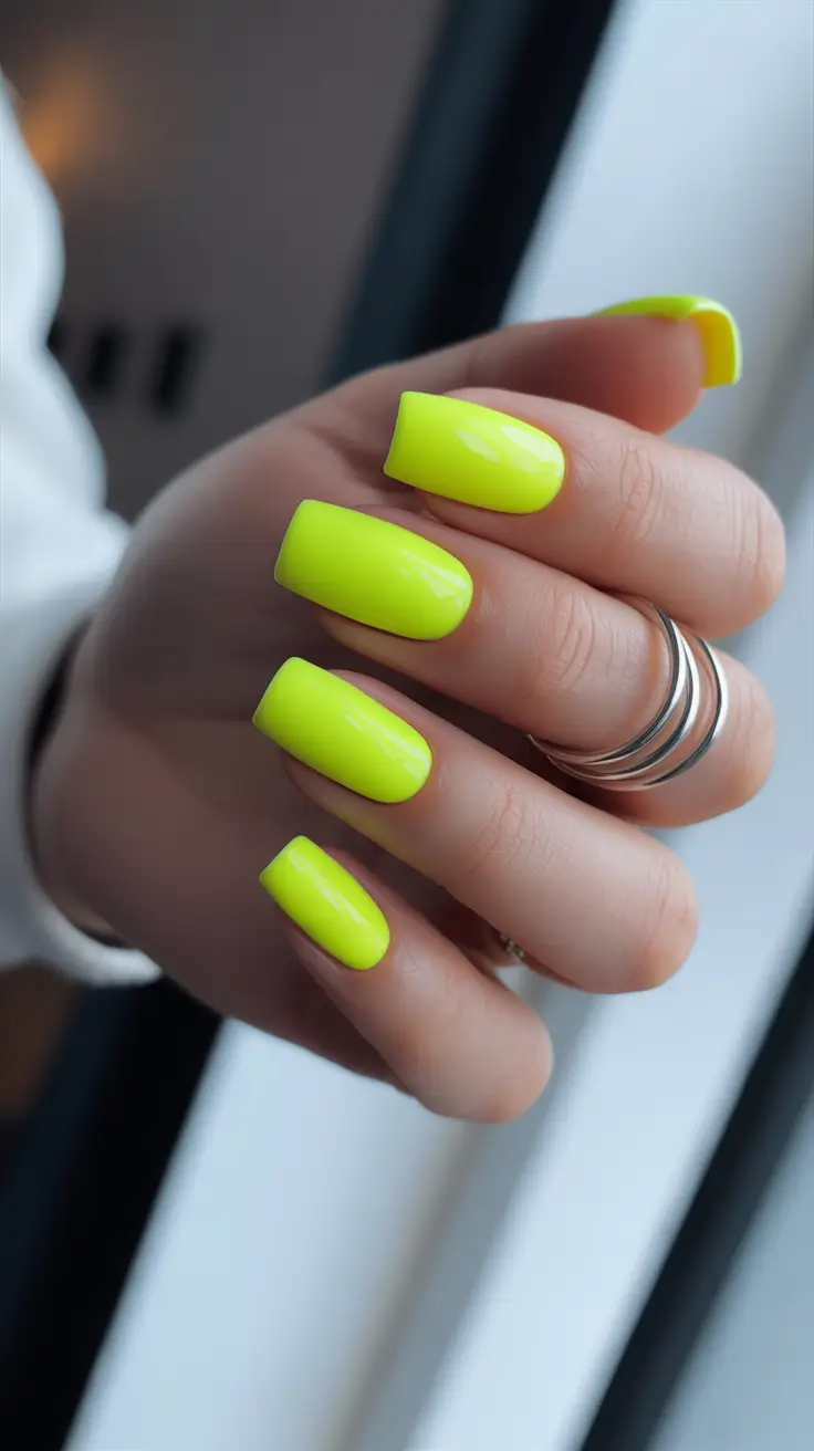 elegant yellow spring nails in 2026 square lemon design