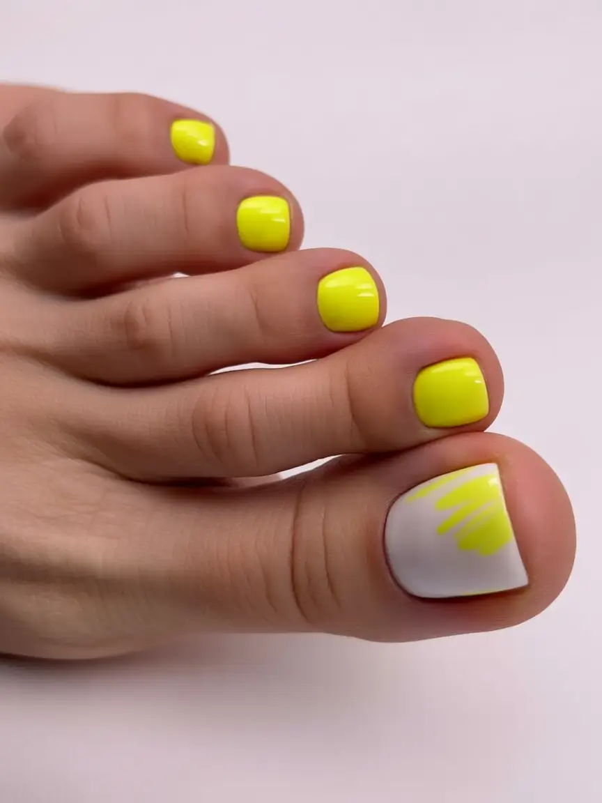spring toe nail colors 2026 Sunny Lemon Pedicure for Bright Early Spring Days