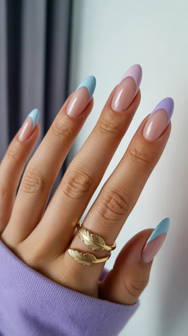 gorgeous spring wedding nails 2026 Pastel French Harmony for a Soft Spring Celebration