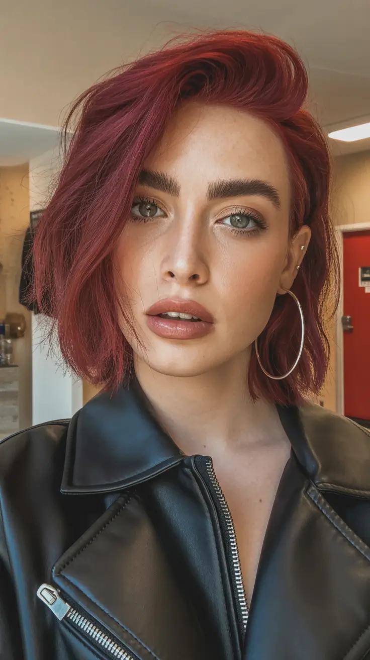 may hair color ideas Vivid Red Alternative Bob for Bold May Reinvention