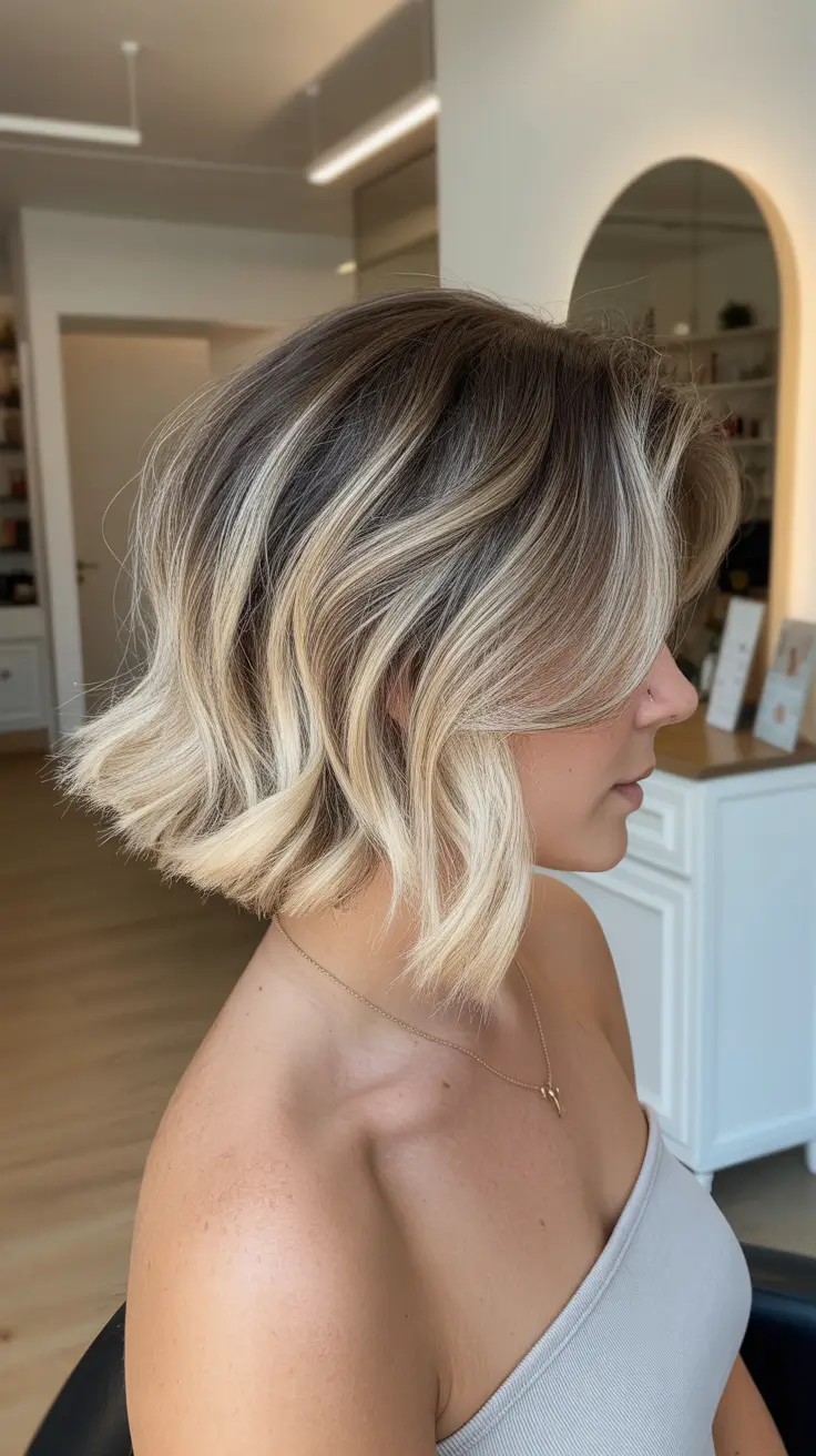 may hair color ideas Dimensional Blonde Bob with Modern Blocking Effect