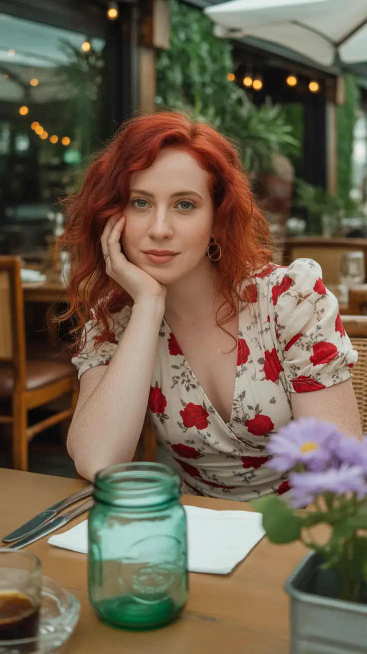 natural spring hairstyles 2026 Romantic Natural Red Curls with Spring Energy
