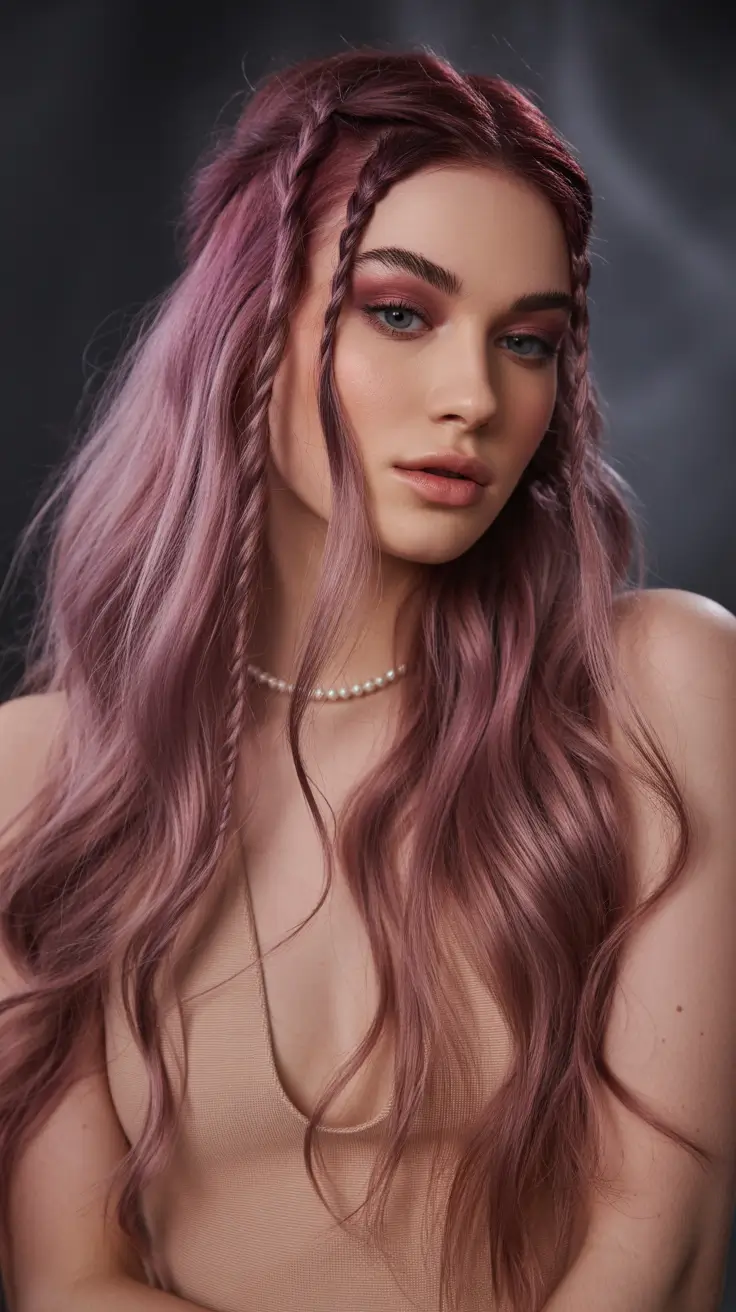 natural spring hairstyles 2026 Long Romantic Waves with Subtle Braided Detail