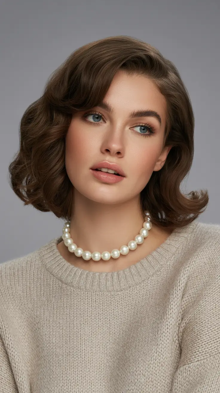 natural spring hairstyles 2026 Classic Short Wavy Bob with Vintage Elegance