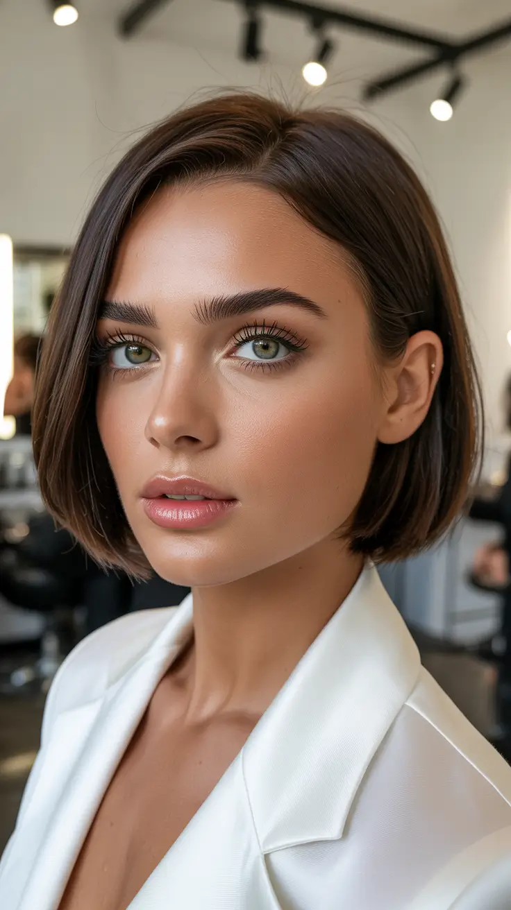 natural spring hairstyles 2026 Classic Sleek Medium Bob for Straight Hair