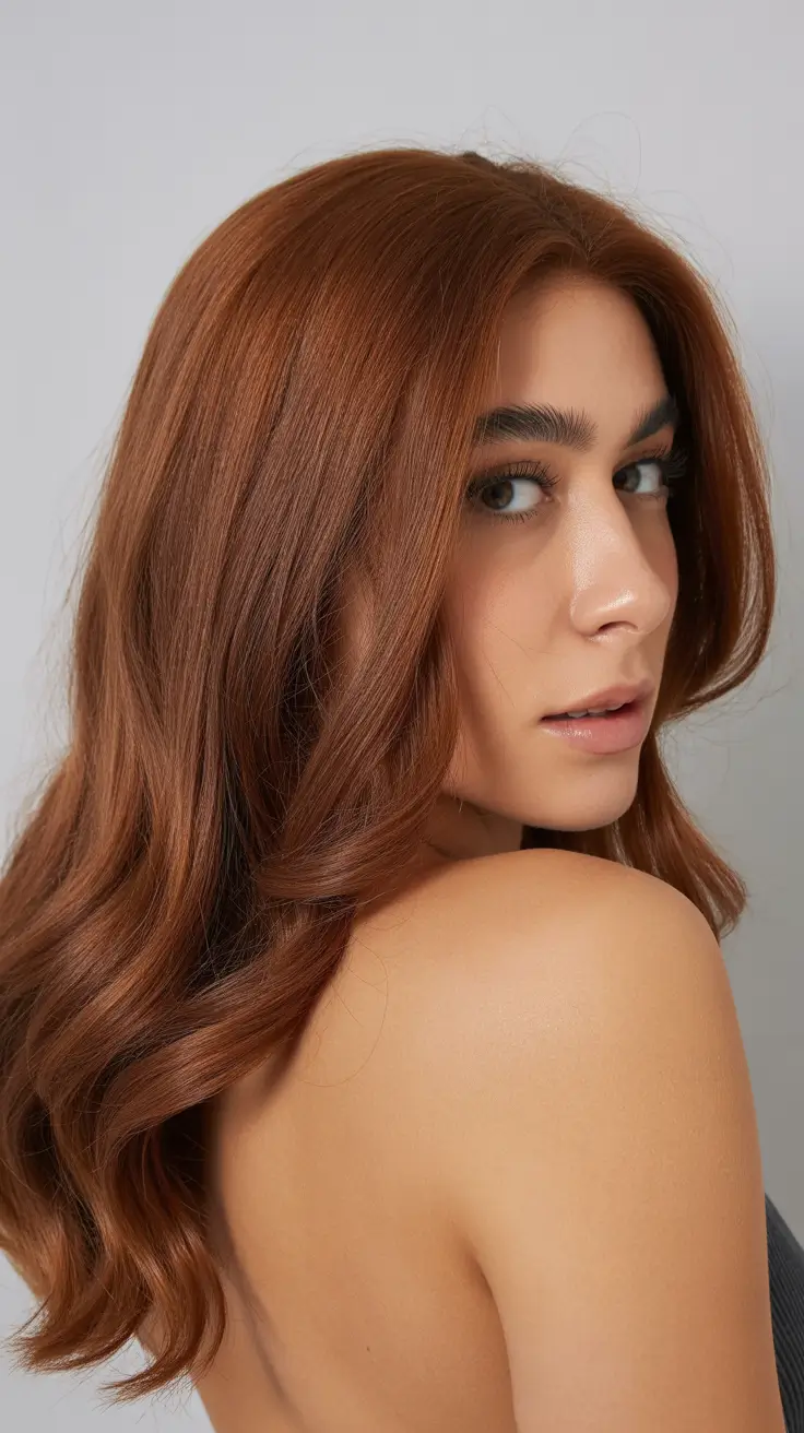 natural spring hairstyles 2026 Soft Copper Waves for a Natural Spring Glow