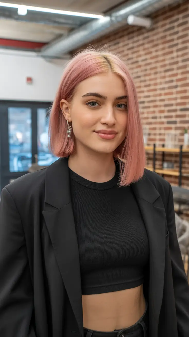 natural spring hairstyles 2026 Soft Pastel Pink Medium Bob