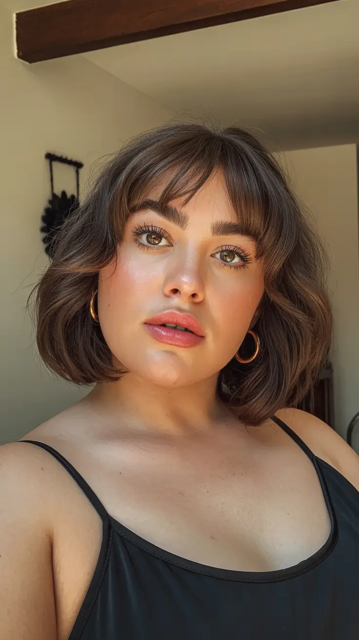 spring haircuts for plus size women French-Inspired Textured Bob With Soft Micro Bangs