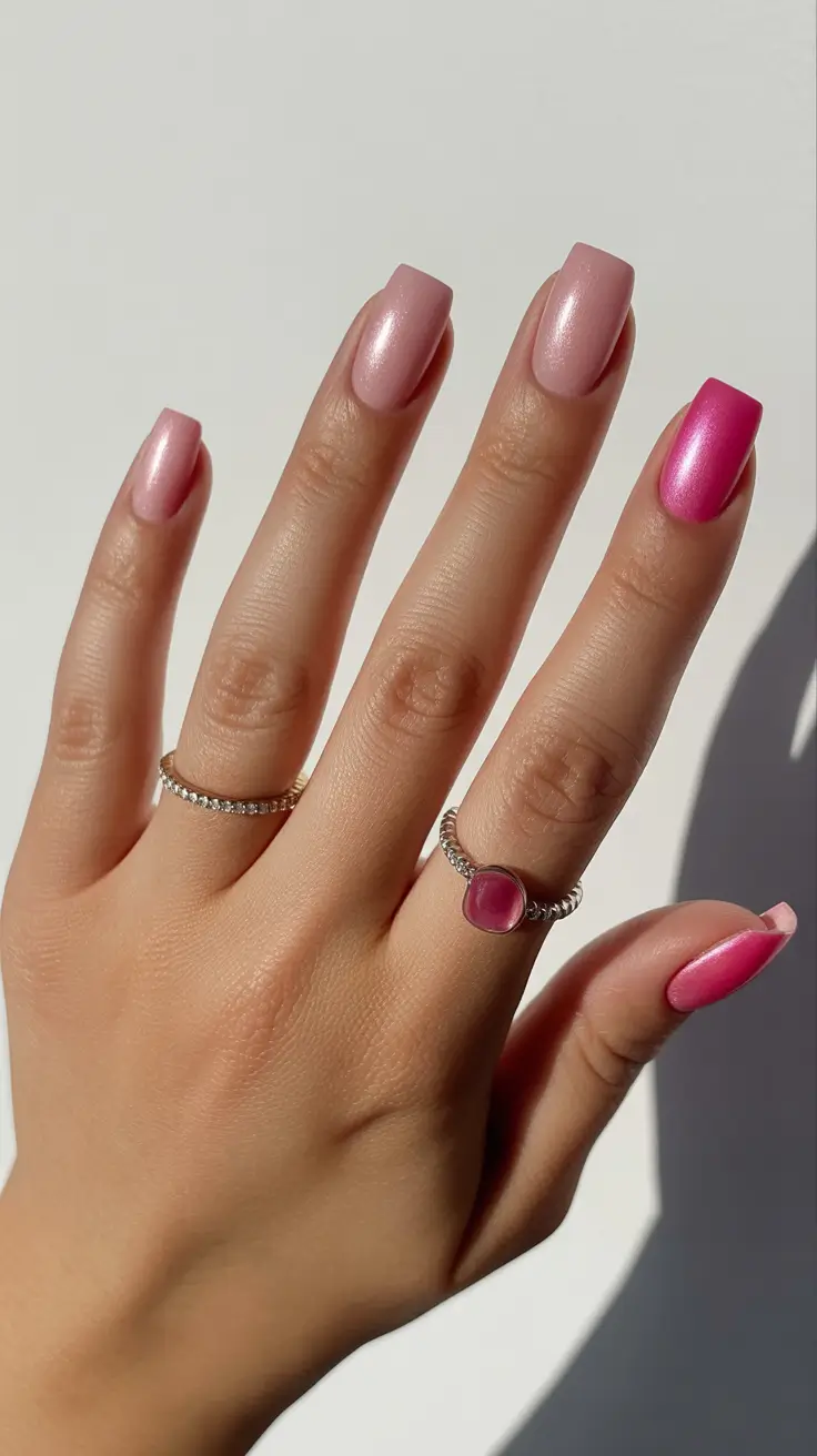 pretty spring nails square 2026 soft pink minimalist design