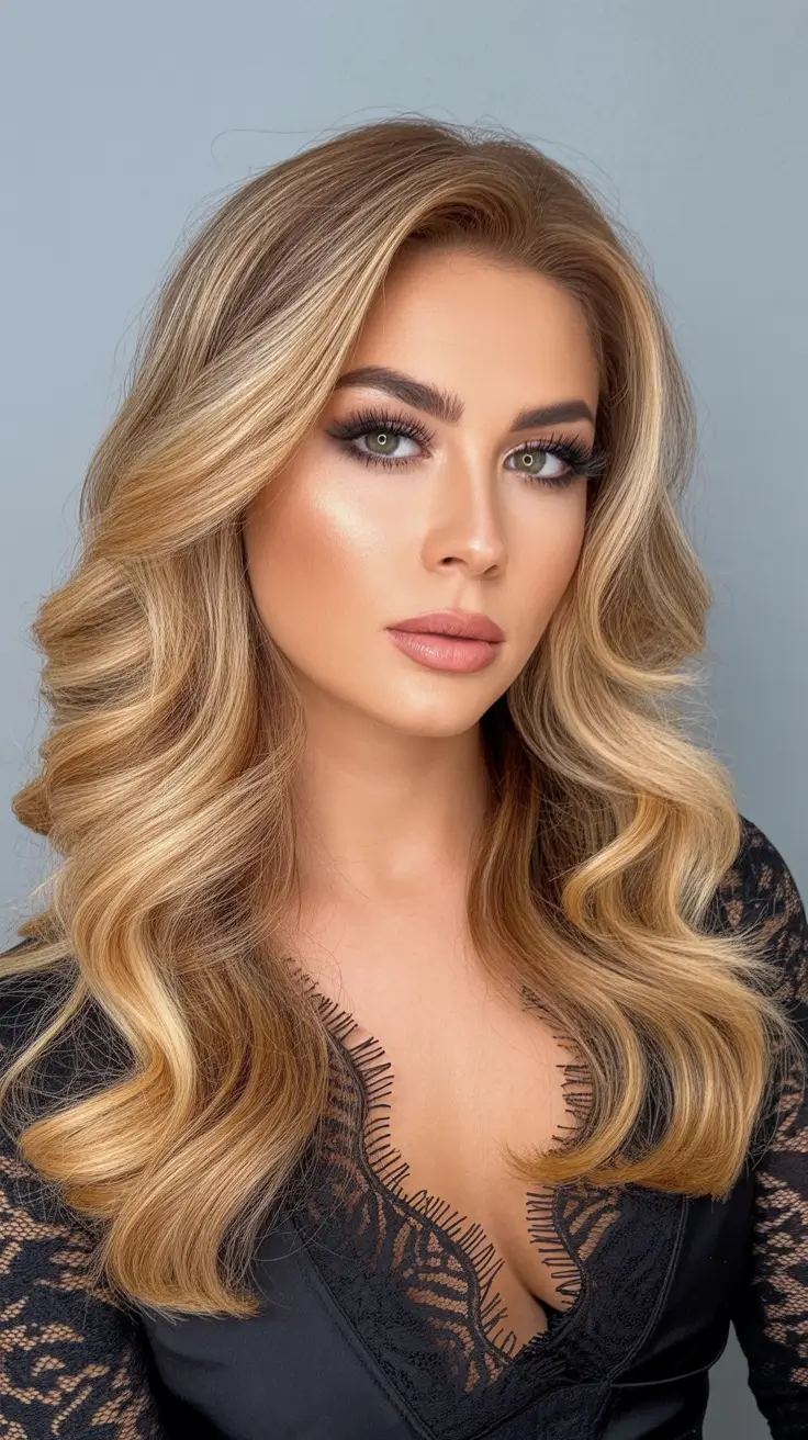summer hair color ideas 2026 dimensional Champagne Cascade Waves With Luxe Dimension