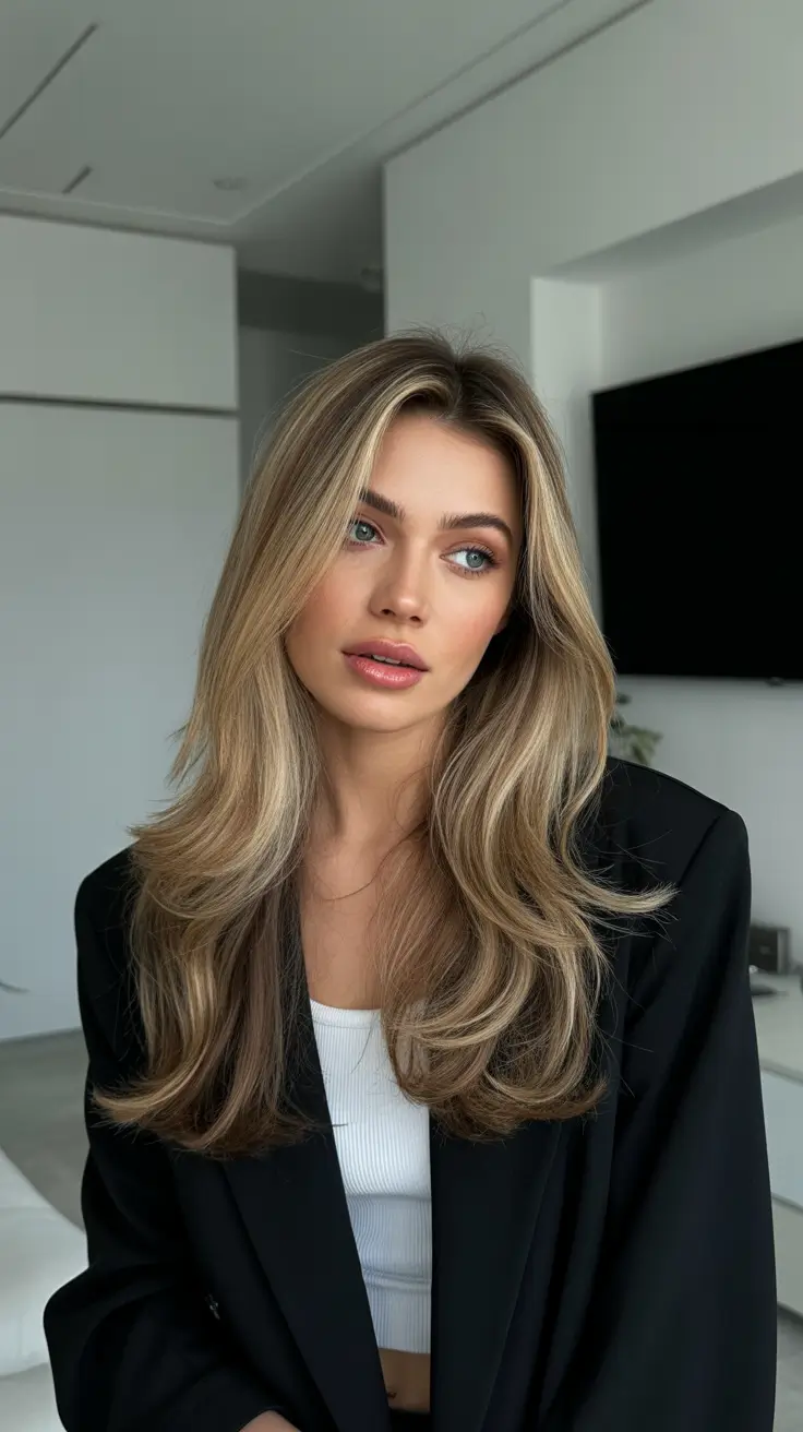 summer hair color ideas 2026 dimensional Smoky Beige Brunette With Urban Polish