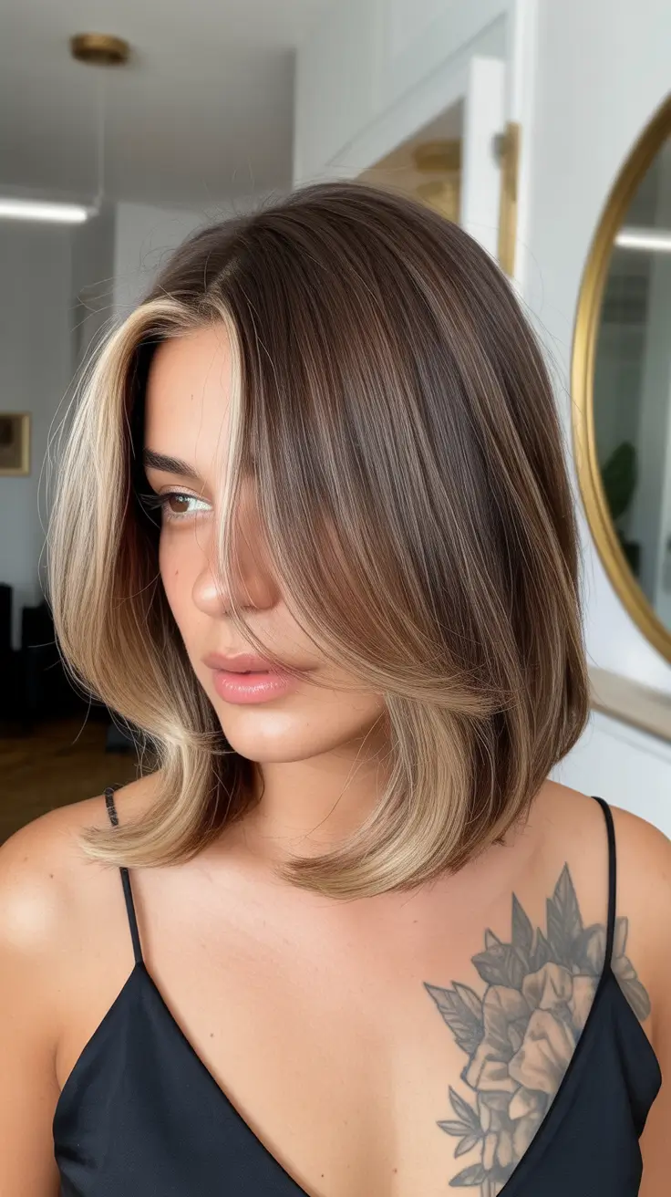 summer hair color ideas for brunettes 2026 dimensional Bold Face-Framing Blonde with Brunette Contrast