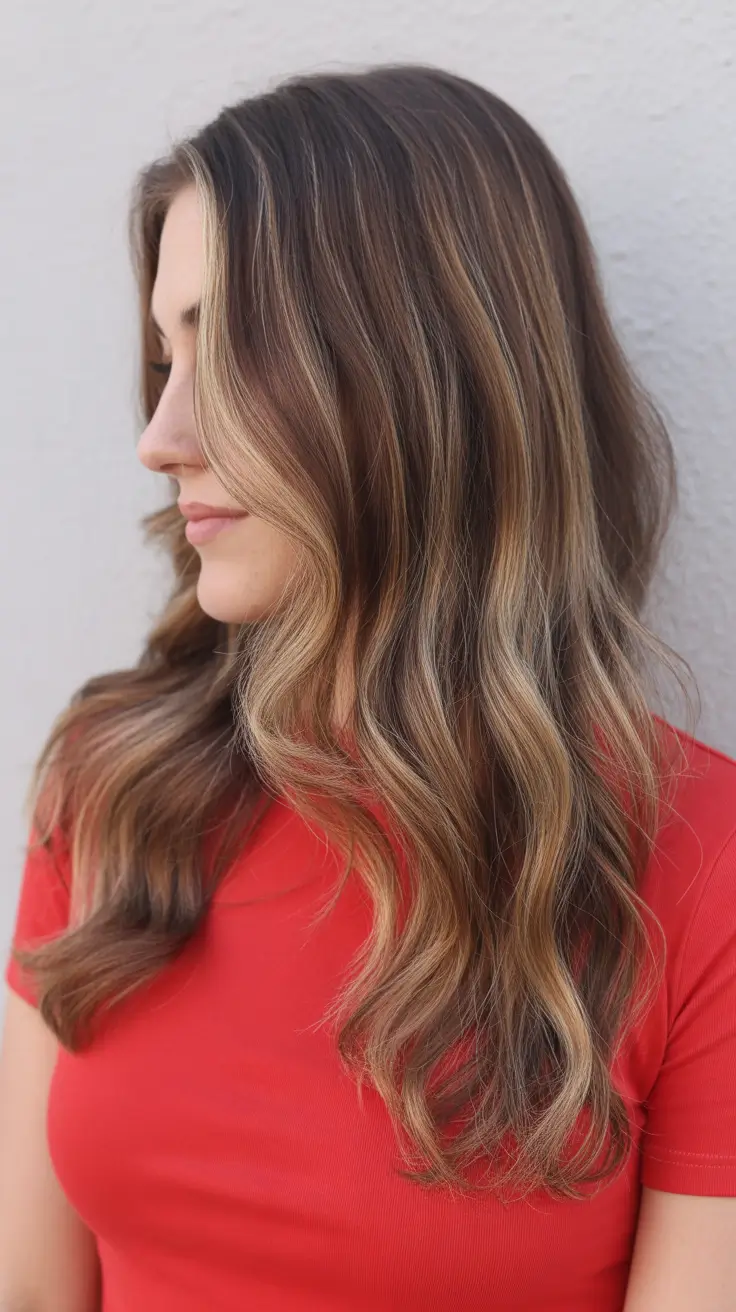 summer hair color ideas for brunettes 2026 dimensional Soft Blonde Balayage on Brunette Lengths