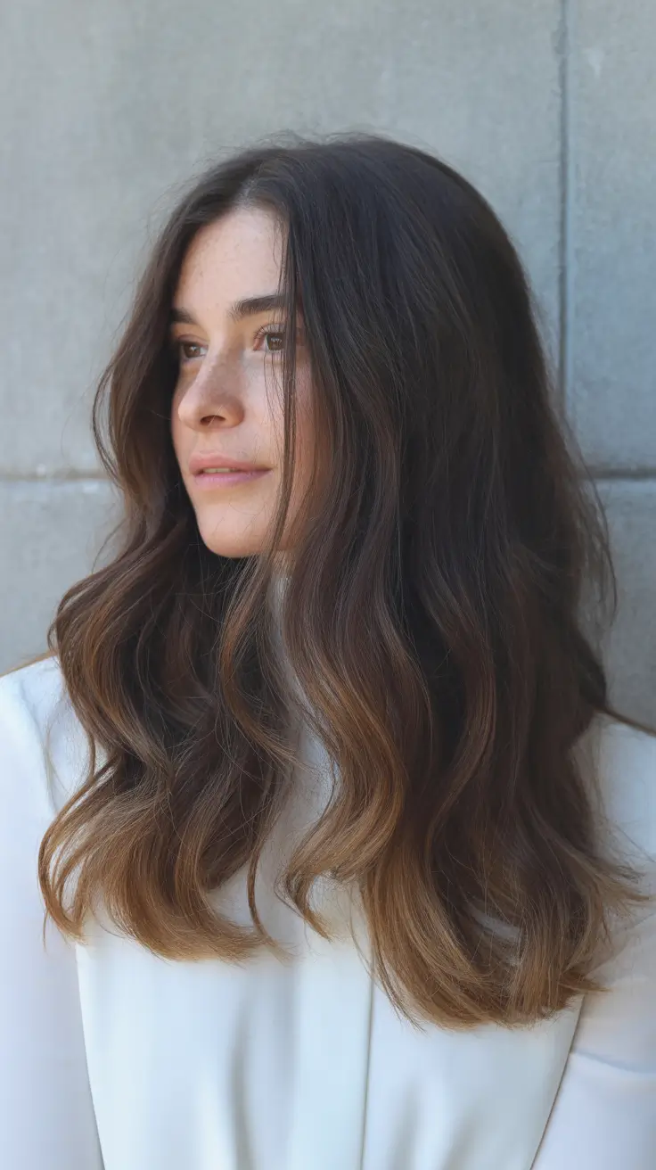 summer hair color ideas for brunettes 2026 dimensional Soft Brunette Melt with Barely-There Highlights