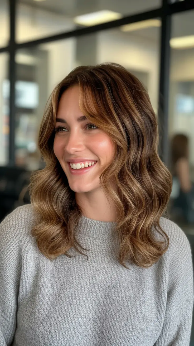 summer hair color ideas for brunettes 2026 dimensional Shoulder-Length Glow with Face-Framing Blonde