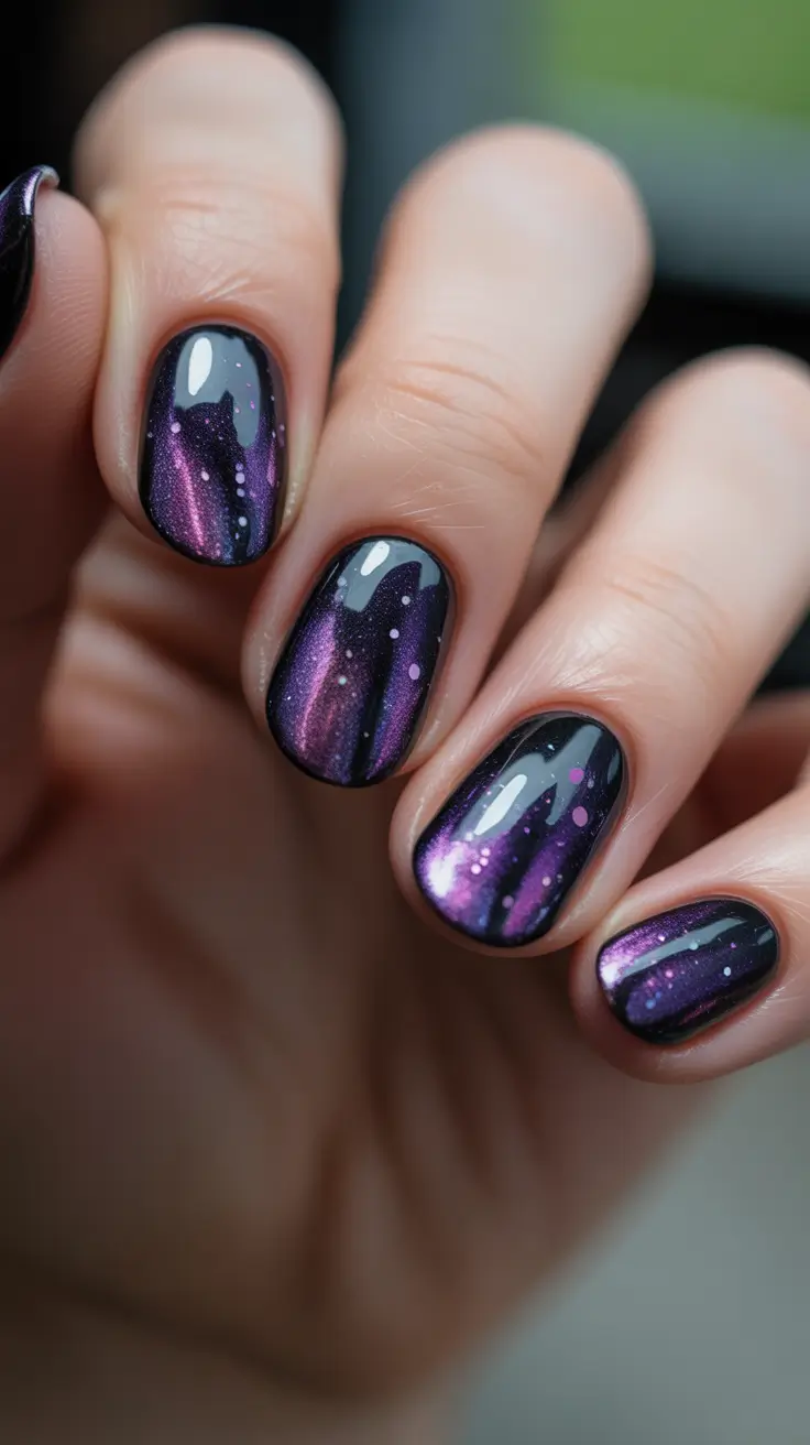 summer short nail inspo 2026 Galaxy Purple - A Night Sky Moment
