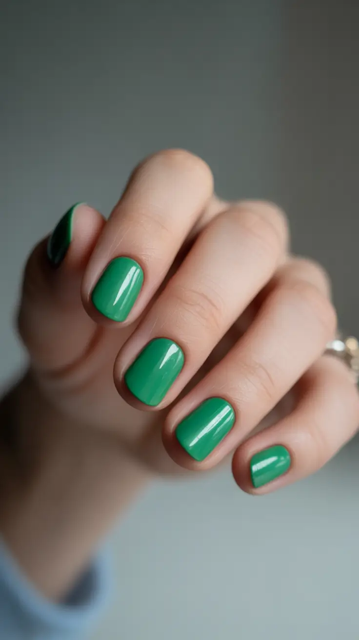 summer short nail inspo 2026 Classic Green Gloss - That Everyday Statement