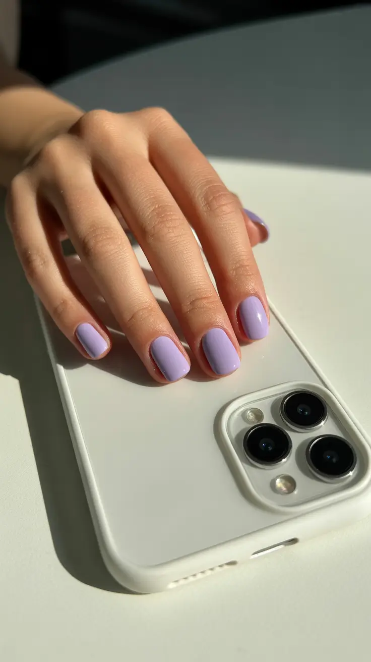 summer short nail inspo 2026 Lavender Glaze - Barely There but Better