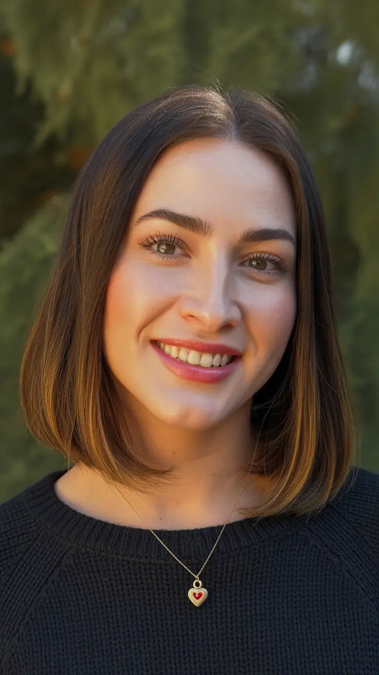 vibrant spring brunette hair color 2026 Fresh Medium Length Brunette Bob With Soft Spring Glow