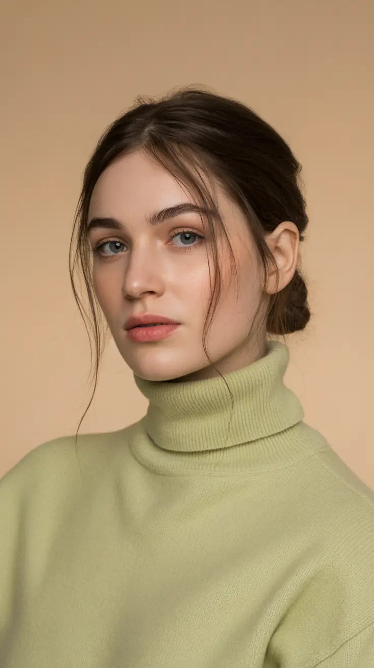 vibrant spring brunette hair color 2026 Soft Brunette Updo with Warm Face-Framing Highlights