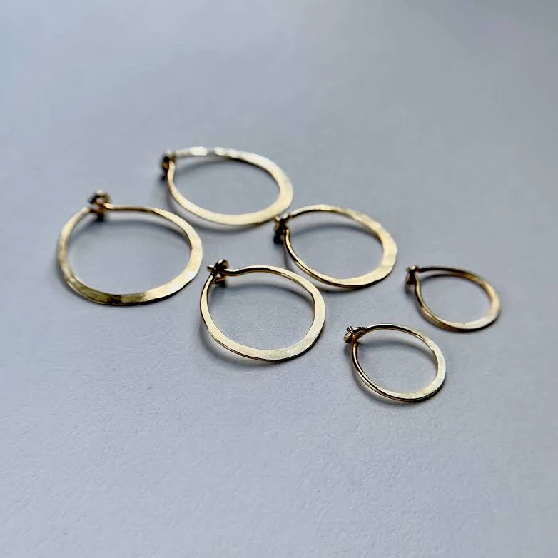 accessory 14K Gold Filled Hammered Hoop Earrings Etsy - Seller $13.59