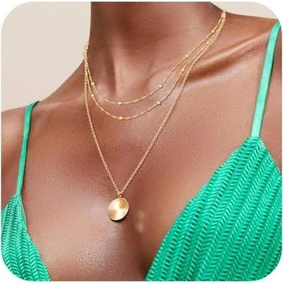 accessory 14K Gold Plated Dainty Layered Gold Necklace Set Target $40.99