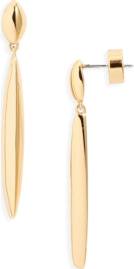 accessory 14K Gold Plated Demifine Elongated Drop Earrings Nordstrom $39