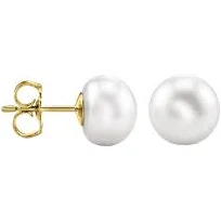 accessory 14K Yellow Gold Small Pearl Earrings nordstrom.com $38.99