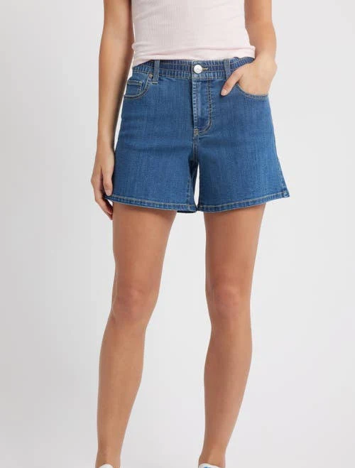 shorts 1822 Denim Women's High Waist A-Line Mid Thigh Denim Shorts Nordstrom $59