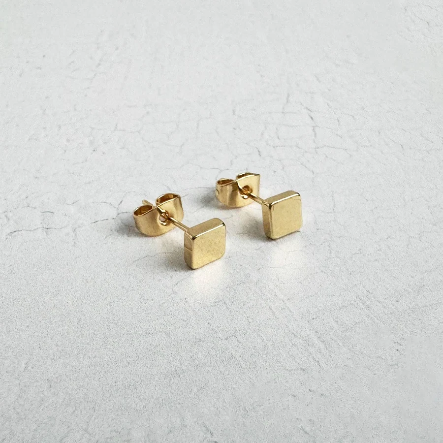 accessory 18K Gold Geometric Stud Earrings RusticGemJewelry $20
